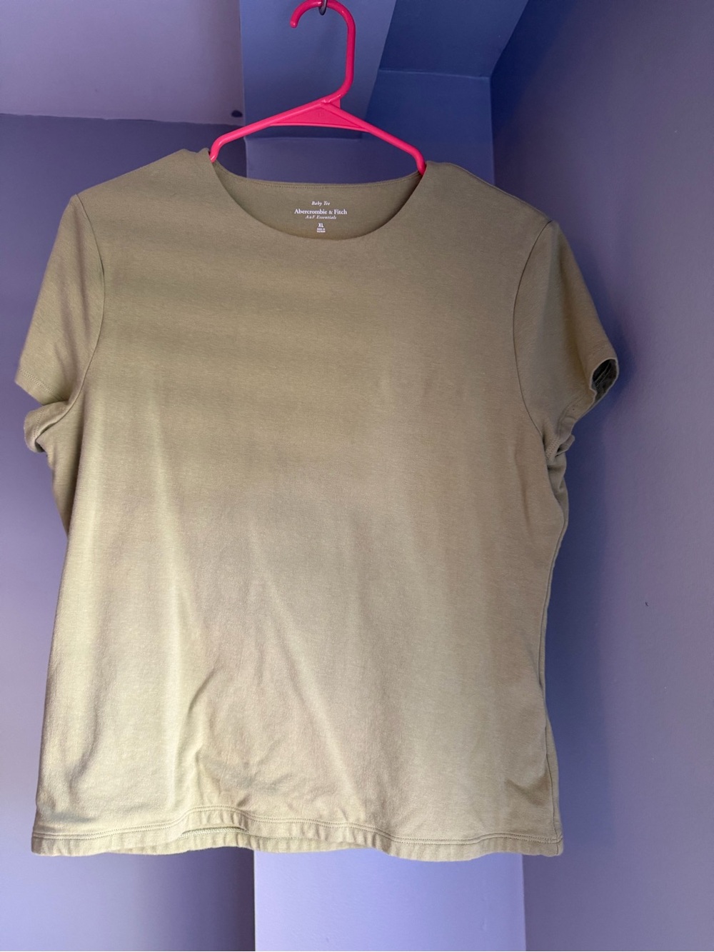 Abercrombie & Fitch Double Lined Baby Tee Sage Green